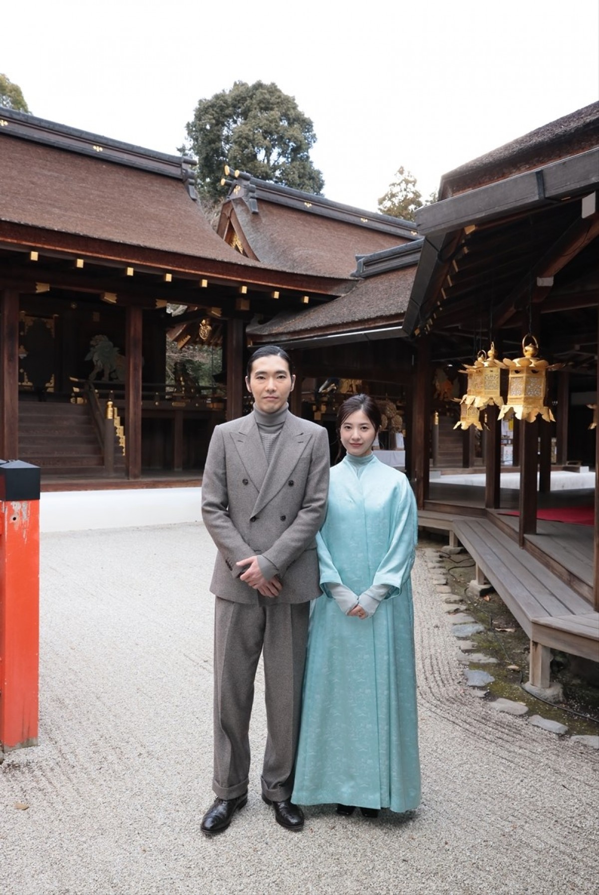 吉高由里子＆柄本佑、紫式部ゆかりの京都・上賀茂神社を参拝　【大河ドラマ『光る君へ』】