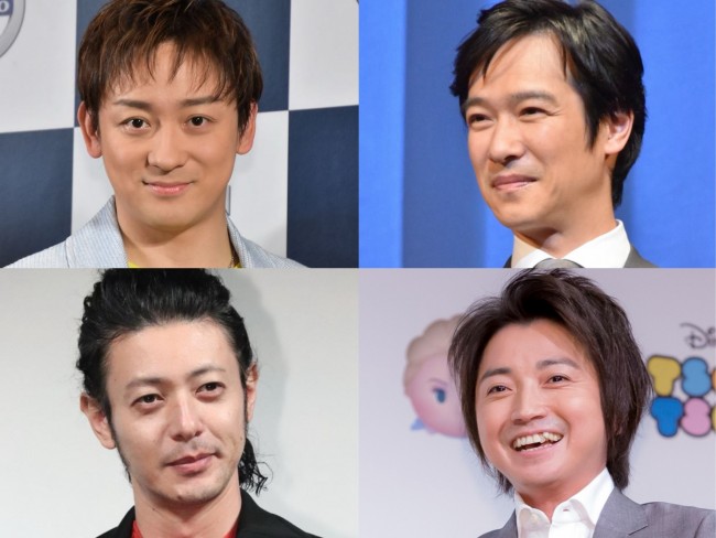 (左上から時計回りで)山本耕史、堺雅人、藤原竜也、オダギリジョー