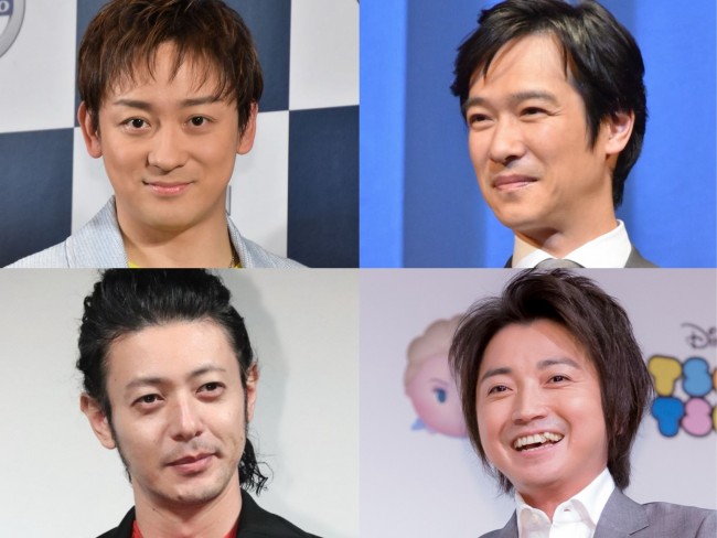 （左上から時計回りで）山本耕史、堺雅人、藤原竜也、オダギリジョー