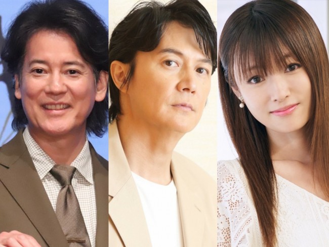 （左から）唐沢寿明、福山雅治、深田恭子