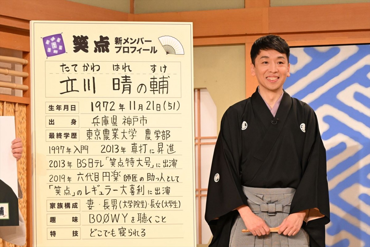 『笑点』新メンバーは立川晴の輔　「立川談志師匠のお導きなのでは」　先導役の林家木久扇も驚き