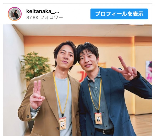 （写真左から）山下智久、田中圭　※「田中圭マネージャー」インスタグラム