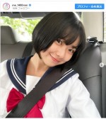 桑島海空、セーラー服姿がかわいい　※「桑島海空」インスタグラム