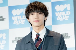 池田優斗、5人組ボーイズグループ・WILD BLUE 記者発表会に登場