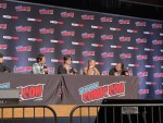 アニメ『ニンジャバットマン対ヤクザリーグ』、「ニューヨーク・コミコン2024」より（左から）高木真司、水崎淳平、中島かずき、通訳）