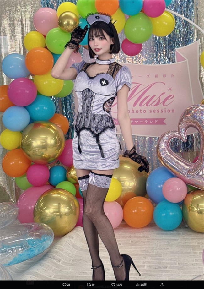 米倉みゆ、ナースコスにファン歓喜 ※「米倉みゆ」エックス