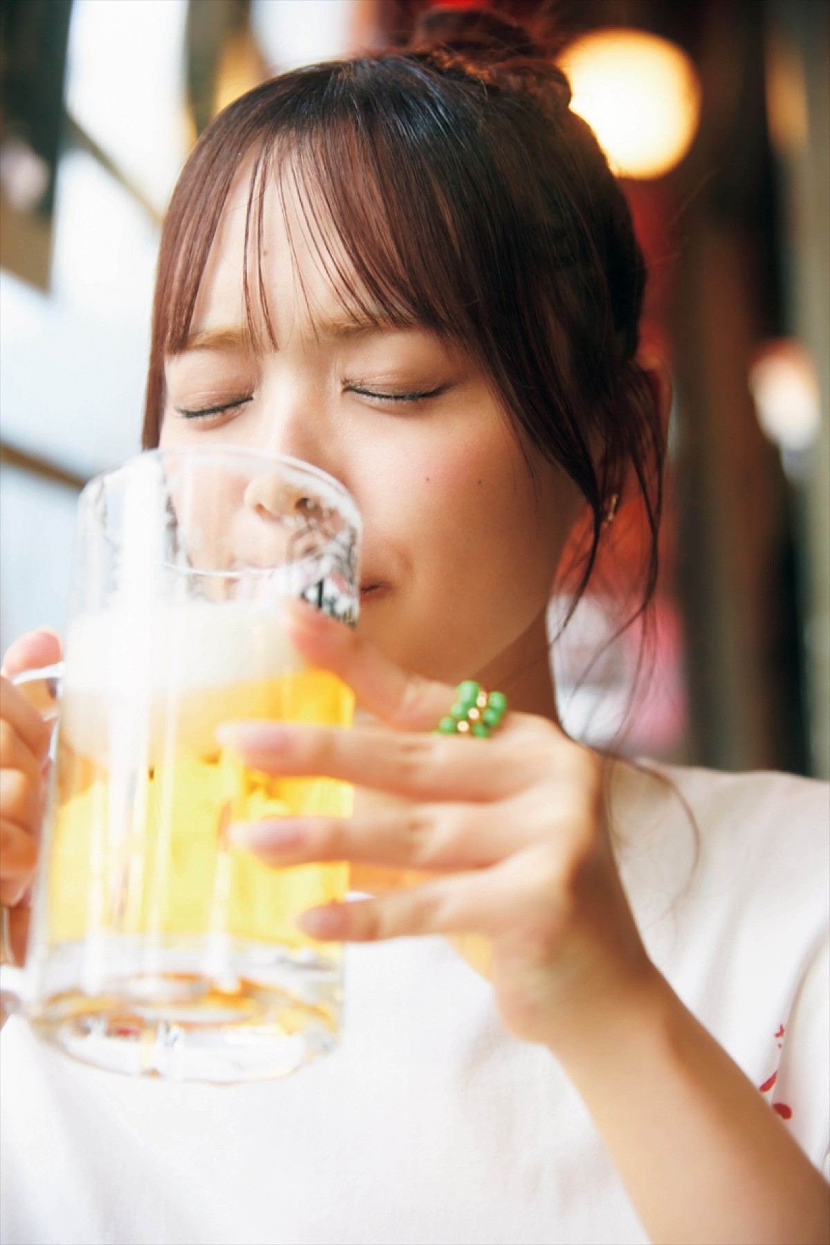 日向坂46・濱岸ひより「餃子とビールの相性が最高！」　昼からビール2杯を堪能した写真集撮影秘話告白