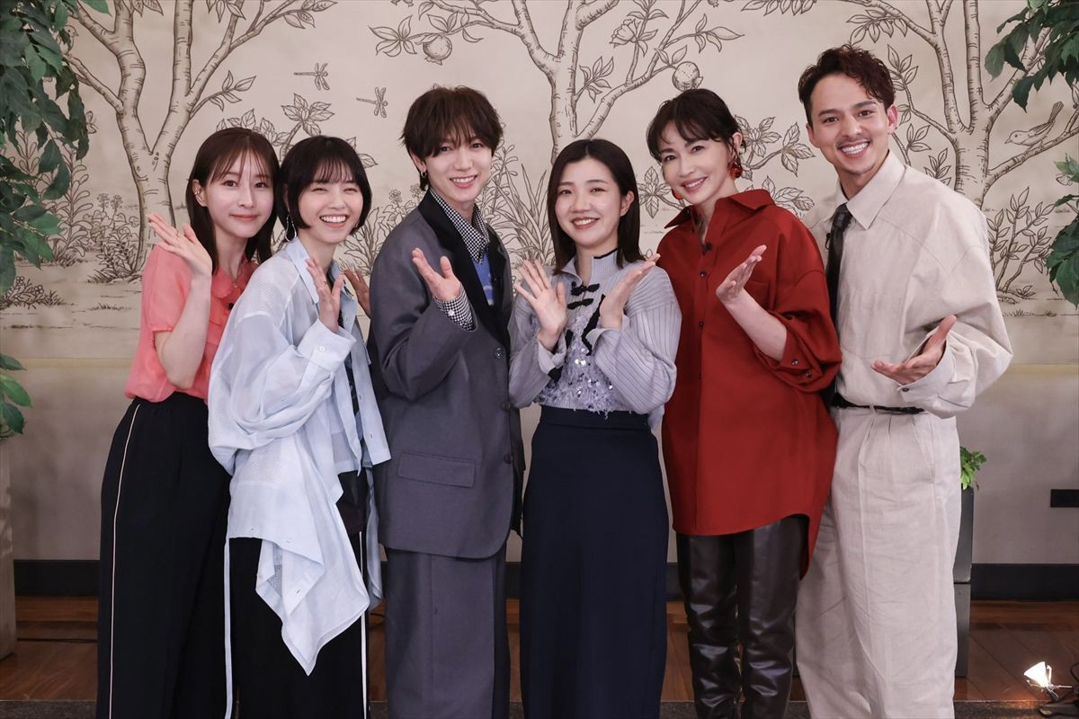 1月13日放送の『グータンヌーボ2スペシャル』に出演する(左から)田中みな実、西野七瀬、七五三掛龍也、福田麻貴、長谷川京子、満島真之介