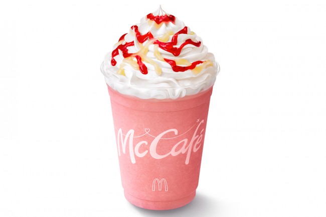 マクドナルド「いちご練乳フラッペ」新登場！　大人気の「宇治抹茶フラッペ」や桃のマカロンも展開
