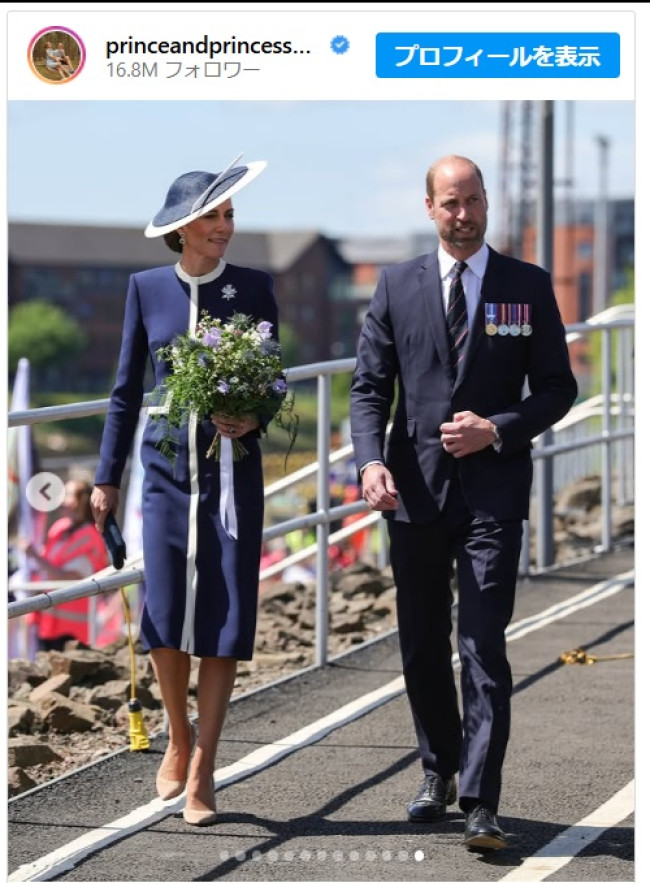 ウィリアム皇太子、ファンからお褒めの言葉を受けシニカルな反応※「The Prince and Princess of Wales」インスタグラム