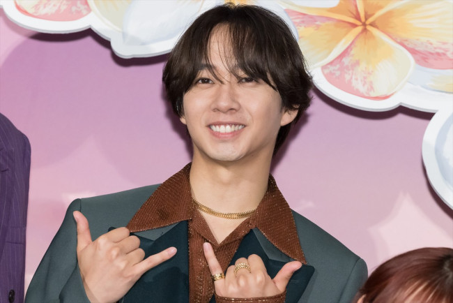 『リロ&スティッチ』完成披露試写会に出席した中村海人