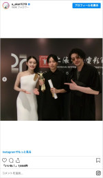（左から）高石あかり、玉田真也、オダギリジョー　※「高石あかり」インスタグラム