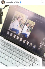 かとうれいこ、スポーティな装いのビーチショット　※「かとうれいこ」インスタグラム