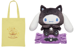 サンリオ、「Blackハロウィン」がテーマのHappyくじ登場へ！　黒猫姿のぬいぐるみは全高40cmのビッグサイズ