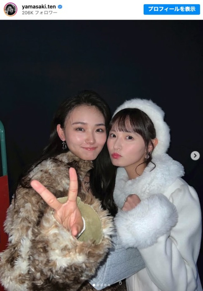 (左から)山崎天、遠藤さくら ※「山崎天」インスタグラム