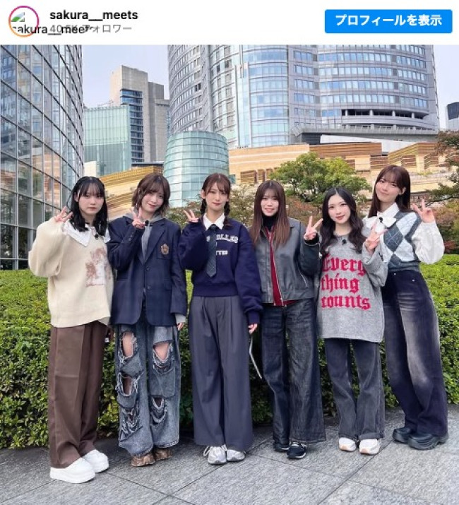 （左から）増本綺良、大沼晶保、井上梨名、武元唯衣、谷口愛季、中嶋優月　※『サクラミーツ』インスタグラム