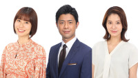 『Live News イット！』に出演する（左から）フジテレビアナウンサー・山﨑夕貴、榎並大二郎、遠藤玲子
