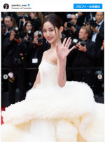 カンヌ国際映画祭のレッドカーペットに登場した中国人インフルエンサーのワン・チェンフイ　※「ワン・チェンフイ」インスタグラム