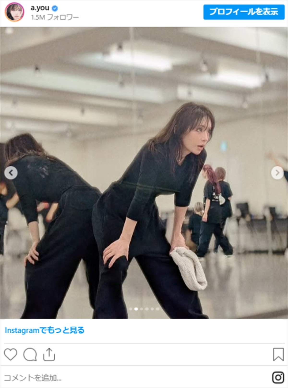 「20代に見える」と話題・浜崎あゆみ46歳、タイトなトップスで“美スタイル全開”　リハーサルを報告