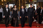 映画『８番出口』カンヌ国際映画祭のレッドカーペットに登場した（左から）脚本家・平瀬謙太朗、小松菜奈、二宮和也、川村元気監督