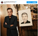 舞台のため黒髪にしていたジョージ・クルーニー　※『Good Night， and Good Luck』インスタグラム