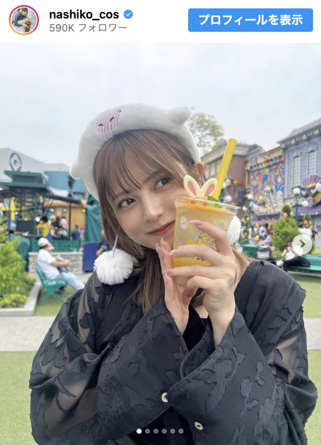 桃月なしこ、ユニバーサル・スタジオ・ジャパンで撮影したオフショットを公開 ※「桃月なしこ」インスタグラム