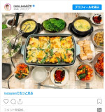 鈴木奈々が投稿。益若つばさが腕をふるった韓国料理　※「益若つばさ」インスタグラム