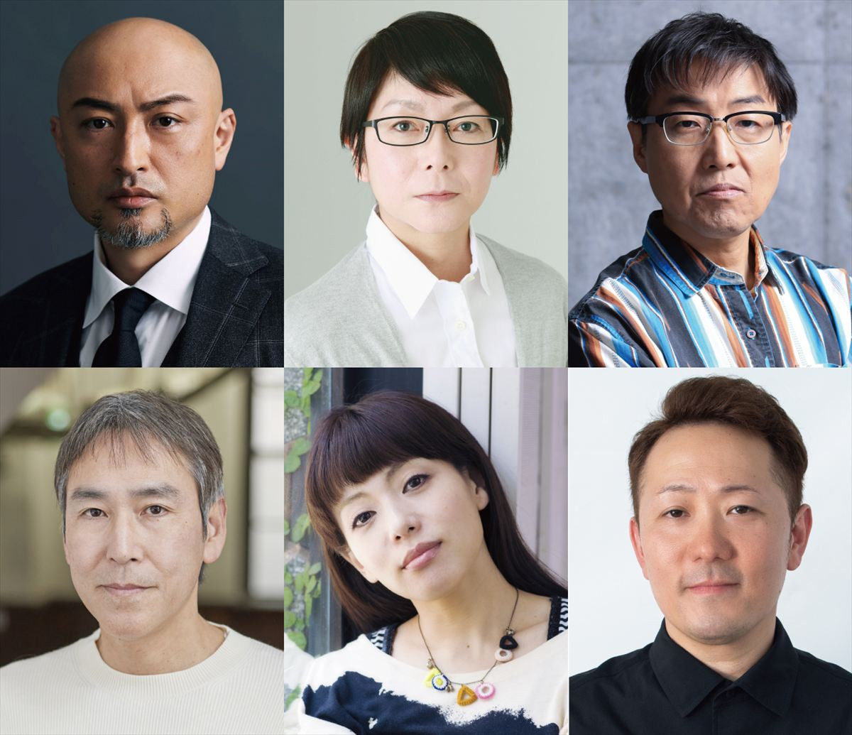 舞台『チェーホフを待ちながら』に出演する(上段左から)山内圭哉、千葉雅子、みのすけ(下段左から)金替康博、新谷真弓、武居卓