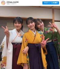 （左から）原菜乃華、當真あみ、嵐莉菜　※ドラマ『ちはやふるーめぐりー』インスタグラム