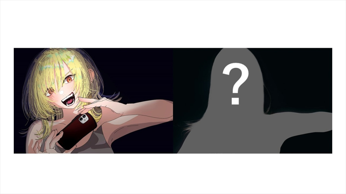ドラマ『死ぬまでバズってろ！！』より（左から）原作第1巻表紙イラスト、ドラマ主人公・加菜子のシルエット