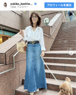 柏木由紀子、スタイル抜群のデニムコーデ披露　※「柏木由紀子」インスタグラム