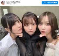 （左から）賀喜遥香、田村真佑、弓木奈於　※「弓木奈於」インスタグラム
