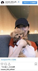 Cocomi、愛犬と寄り添うオフショットを公開　※「Cocomi」インスタグラム