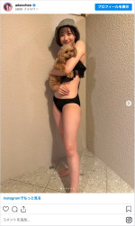 足立梨花が披露したサウナショット　※「足立梨花」インスタグラム