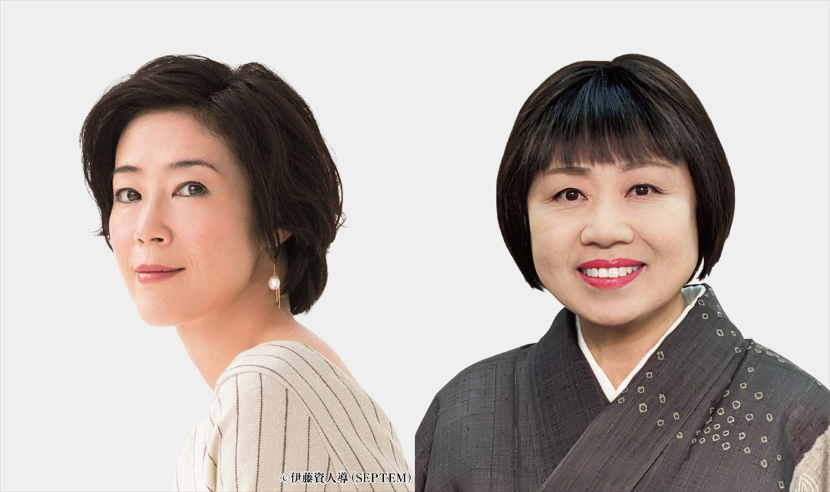 舞台『お光とお紺 ~伊勢音頭 恋の絵双紙~』に出演する(左から)寺島しのぶ、藤山直美