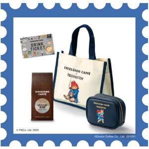 エクセルシオール カフェ「2026 HAPPY BAG」発売へ！　初コラボ“パディントン”のトートバッグやポーチをセットに