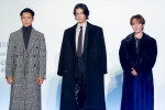 「六本木ヒルズけやき坂イルミネーション点灯式」に出席した（左から）岩本照、ラウール、渡辺翔太