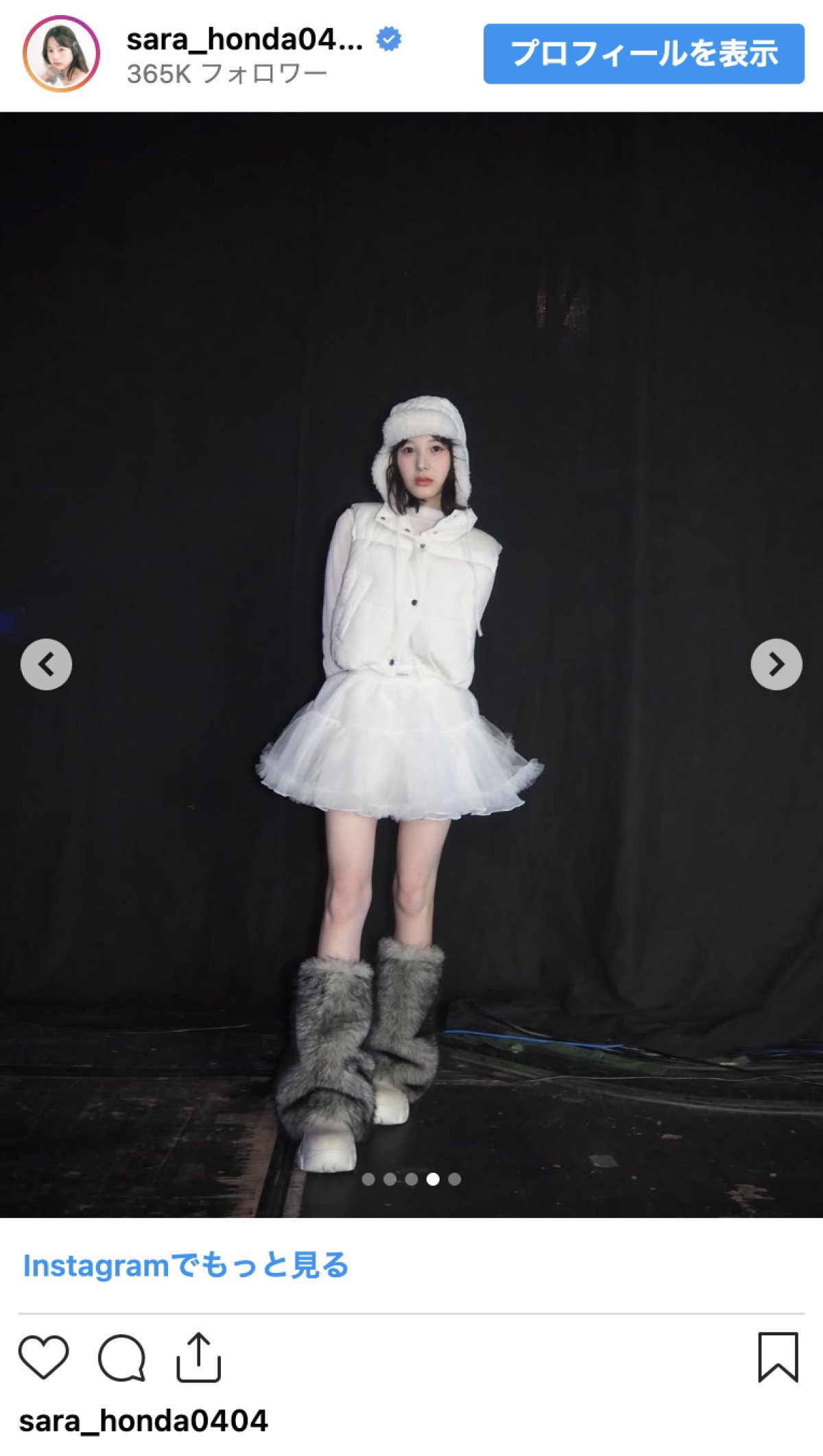 「こんなかわいい子がいるのかよ、、」本田紗来のモコモコどアップショットにネット衝撃「バブすぎる」