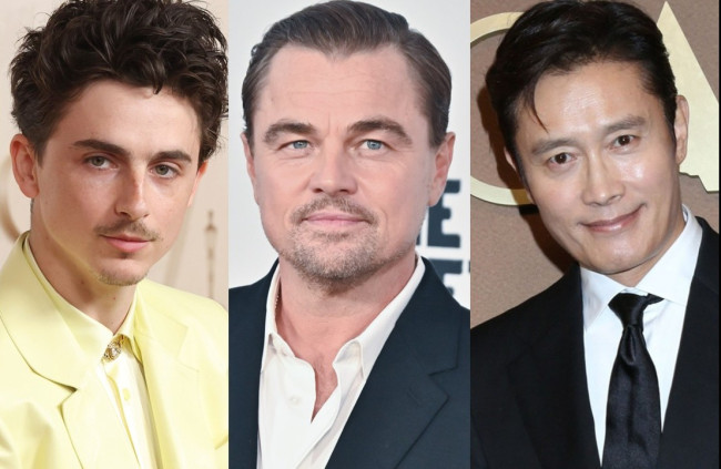 （左から）ティモシー・シャラメ、レオナルド・ディカプリオ、イ・ビョンホン