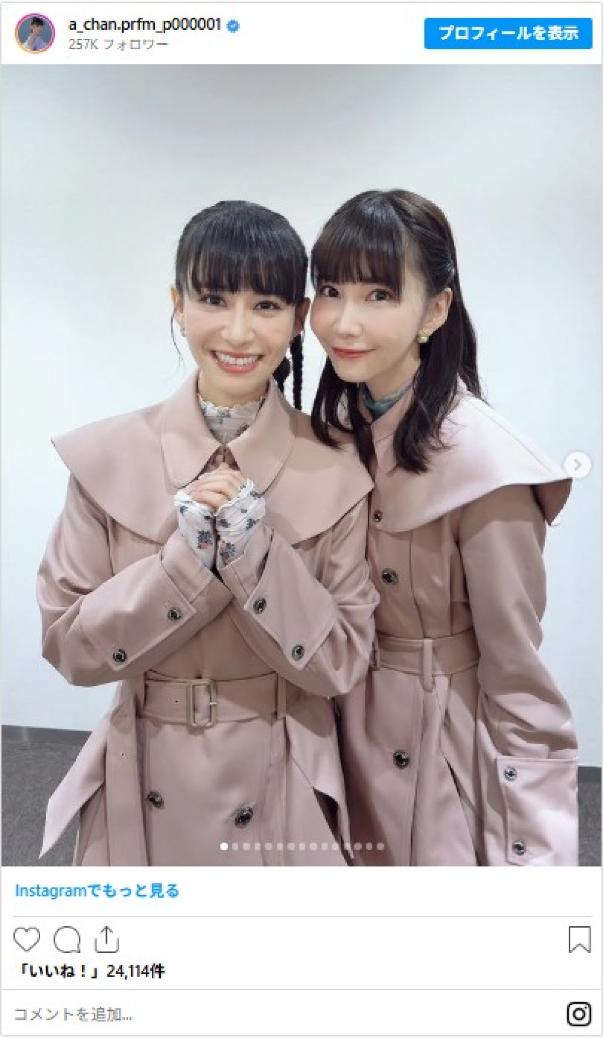 芸能人の“双子コーデ”がかわいい！　朝ドラ抜てき女優に超人気局アナも