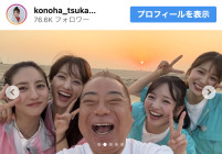 （写真左から）堀田茜、谷まりあ、出川哲朗、横田真悠、塚本恋乃葉　※「塚本恋乃葉」インスタグラム