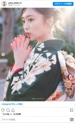 新年の晴れ着姿を披露した大原優乃　※「大原優乃」インスタグラム