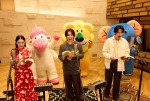 映画『たべっ子どうぶつ THE MOVIE』（左から）高石あかり、松田元太、水上恒司のアフレコ写真