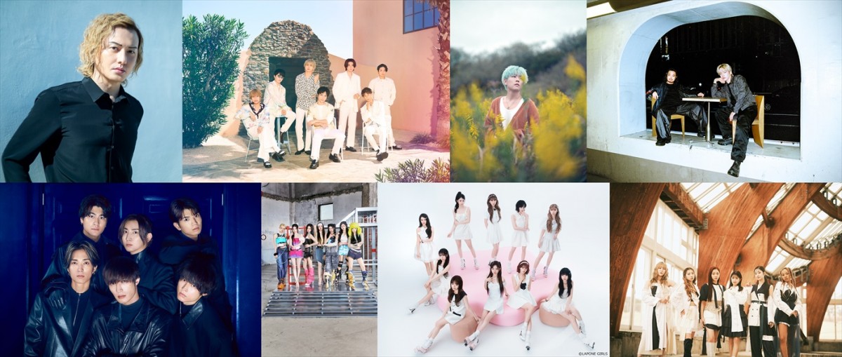 『CDTVライブ!ライブ!』に出演する(上段左から)ISSA、WEST.、SG、Creepy Nuts、(下段左から)SixTONES、BABYMONSTER、ME:I、Little Glee Monster