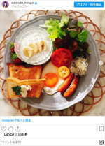 渡辺美奈代の手作り朝ご飯　※「渡辺美奈代」インスタグラム