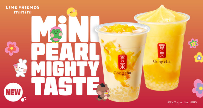 ゴンチャ×“LINE FRIENDS minini”がコラボ！　「マンゴーミニパール」に限定ステッカーを付属