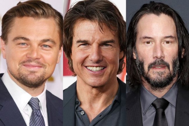 (左から)レオナルド・ディカプリオ、トム・クルーズ、キアヌ・リーブス