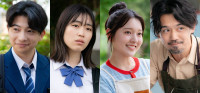 ドラマ『量産型ルカ ‐プラモ部員の青き逆襲‐』に出演する（左から）山崎竜太郎、小林桃子、尾本侑樹奈、岡田義徳