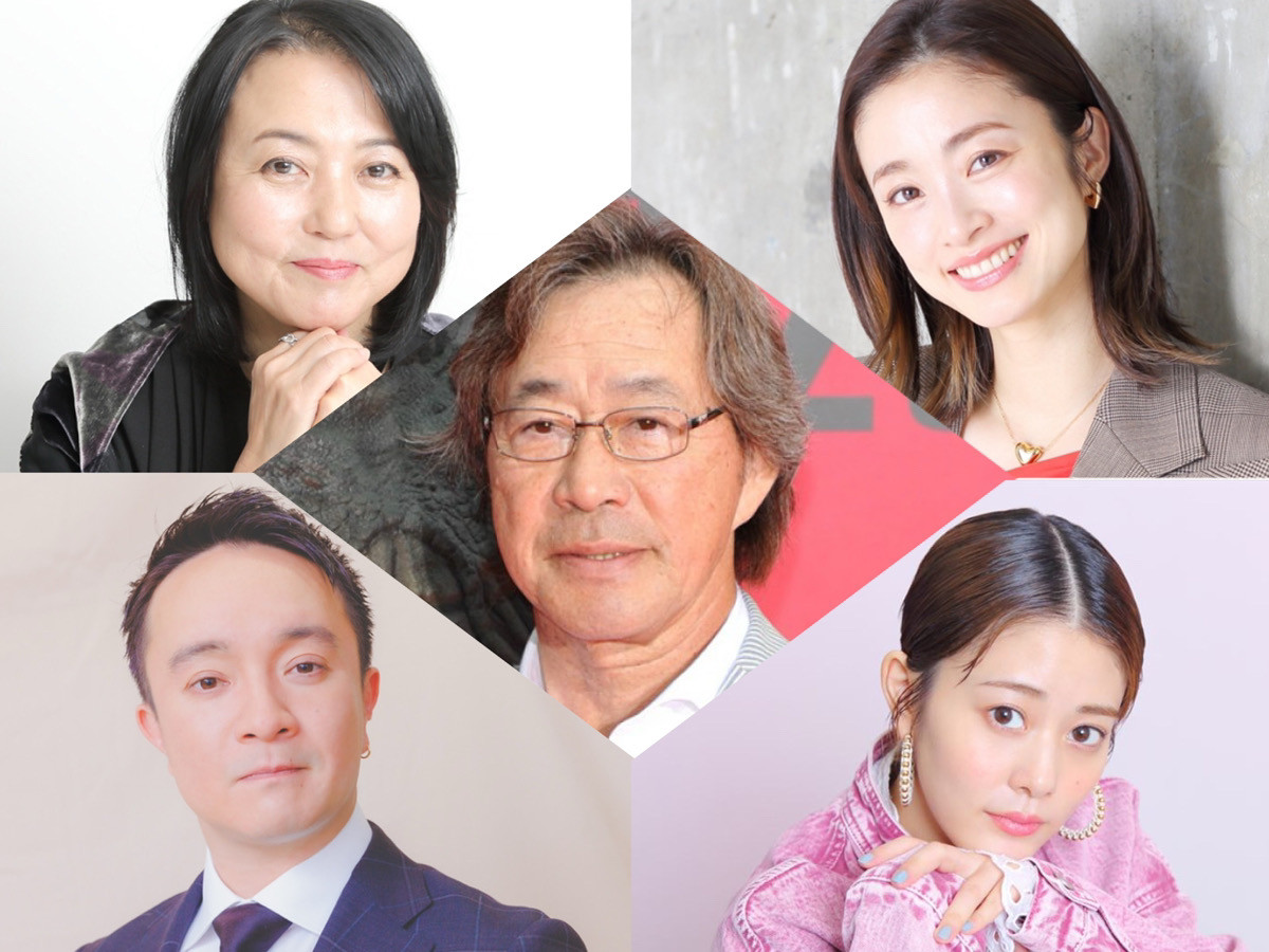 (左上から時計回りで)杉田かおる、上戸彩、高畑充希、濱田岳、(中央)武田鉄矢