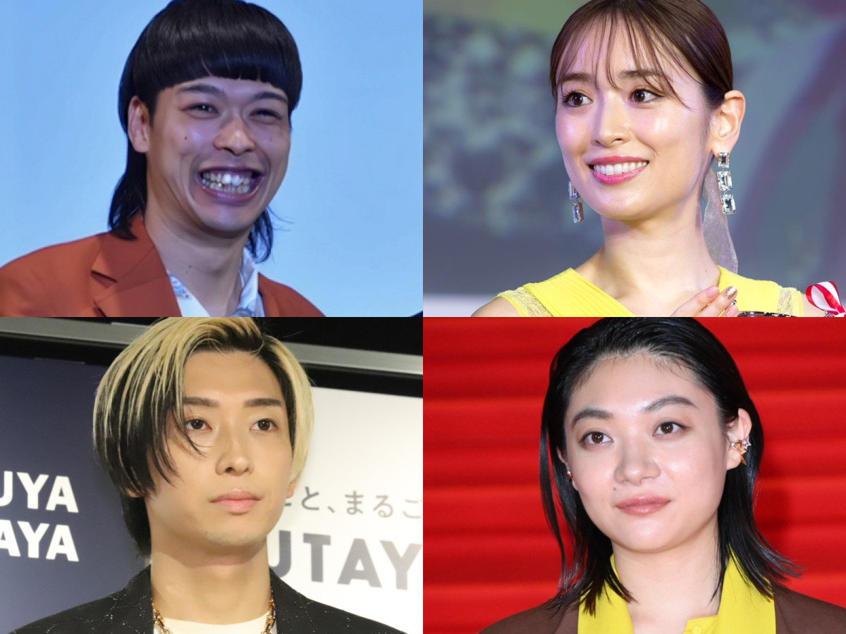 (左上から時計回りで)バッテリィズ・エース、泉里香、三浦透子、ヒカル